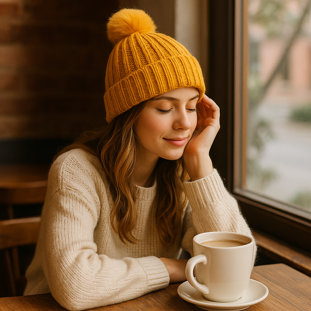 Warm Cable Knit Beanie with Faux Fur Pom