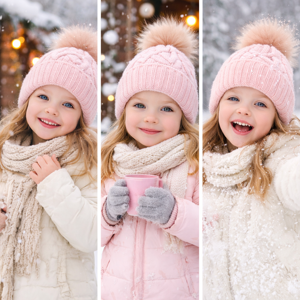 Winter Cable Knit Pom Pom Beanie – Thick Warm Cuffed Design