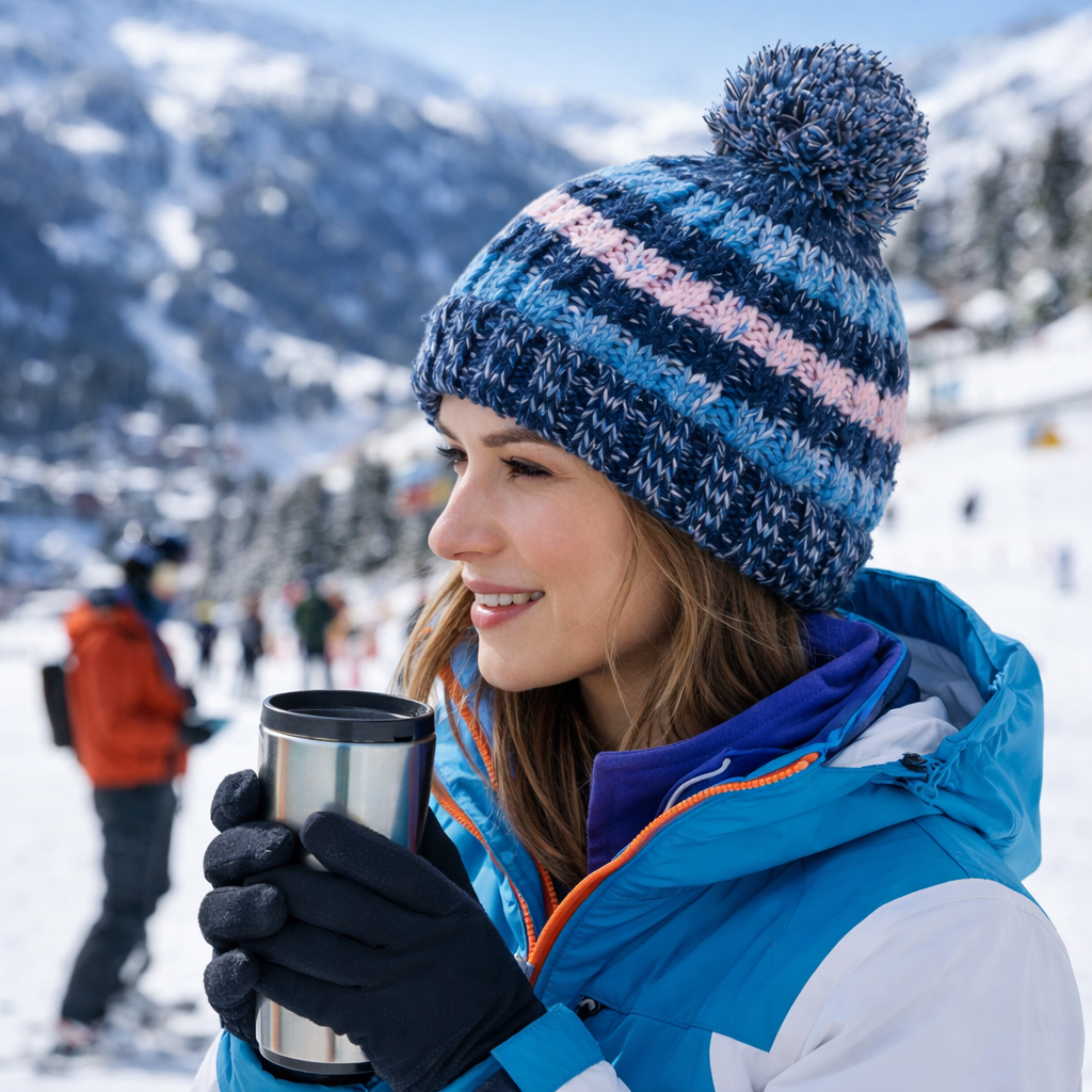 Winter Multicolor Pom Pom Knit Beanie Hat with Cuffed Design for Men and Women