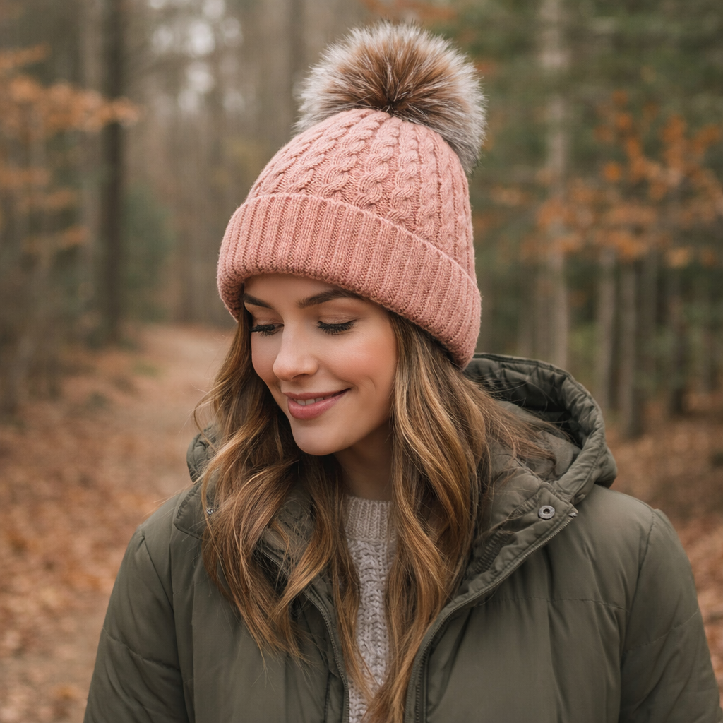 Winter Warm Pom Pom Knit Beanie Hat for Women & Men