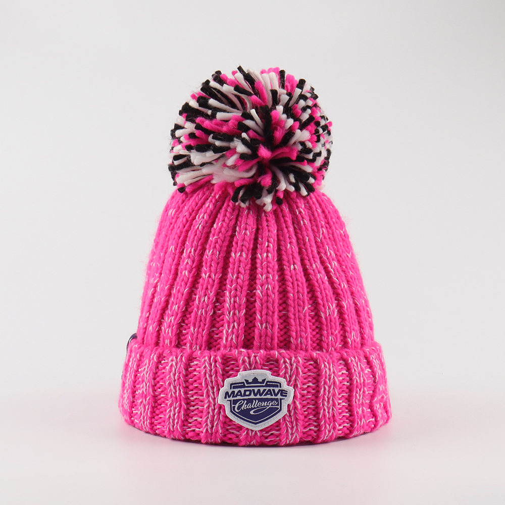 Warm Knit Pom Pom Hat – Soft Winter Beanie for Outdoor Comfort