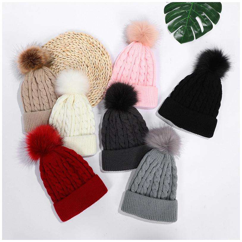 Winter Cable Knit Pom Pom Beanie – Thick Warm Cuffed Design