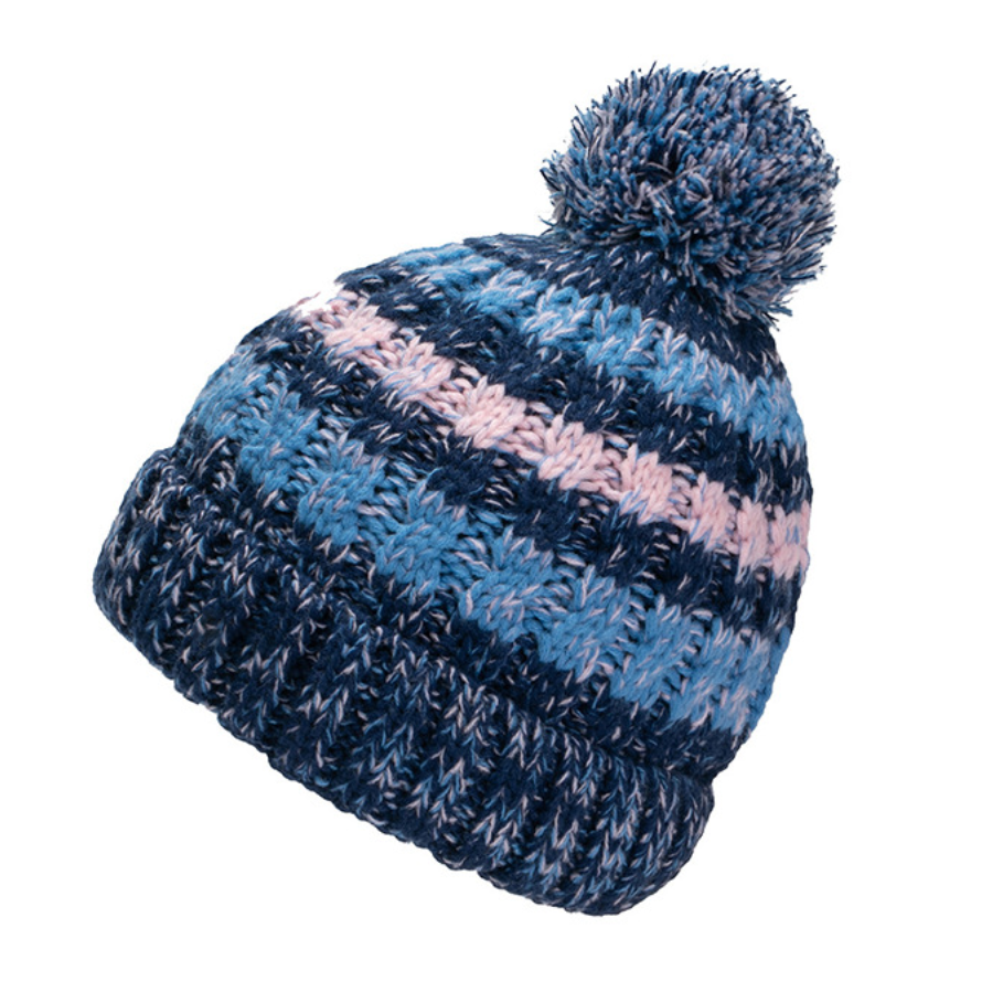 Winter Multicolor Pom Pom Knit Beanie Hat with Cuffed Design for Men and Women