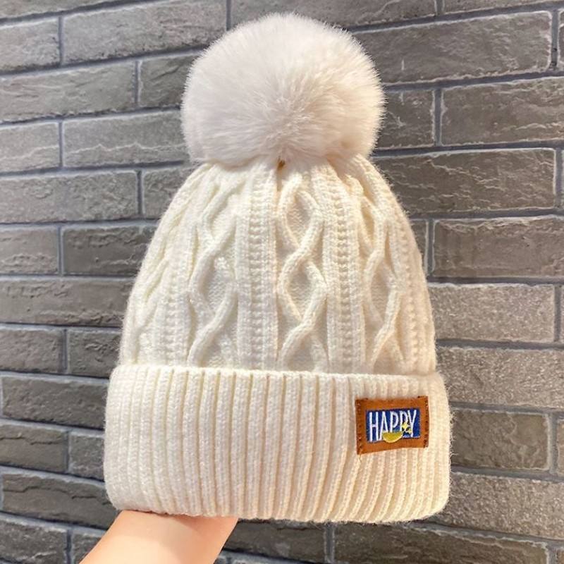 Winter Knit Pom Pom Beanie Hat – Soft Cable Knit Warm Skull Cap