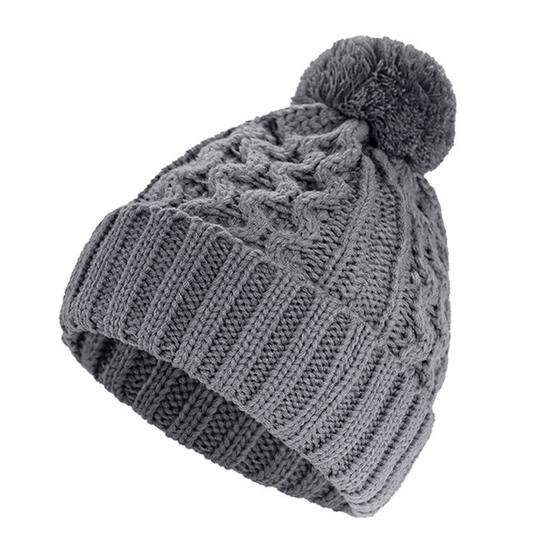 Winter Knit Pom Pom Beanie Hat – Soft Warm Cable Knit Hat for Adults