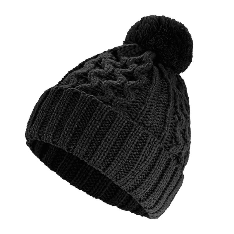 Winter Knit Pom Pom Beanie Hat – Soft Warm Cable Knit Hat for Adults