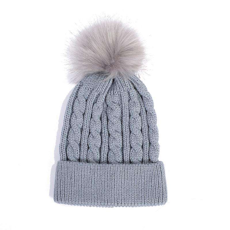 Winter Cable Knit Pom Pom Beanie – Thick Warm Cuffed Design