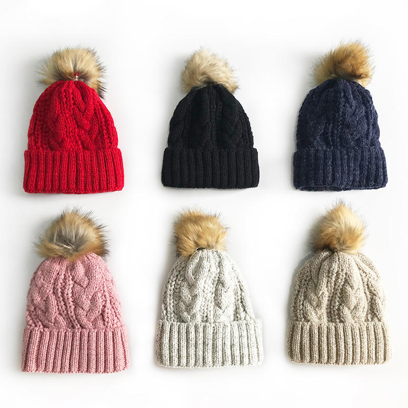 Winter Warm Knitted Pom Pom Hat for Women and Men