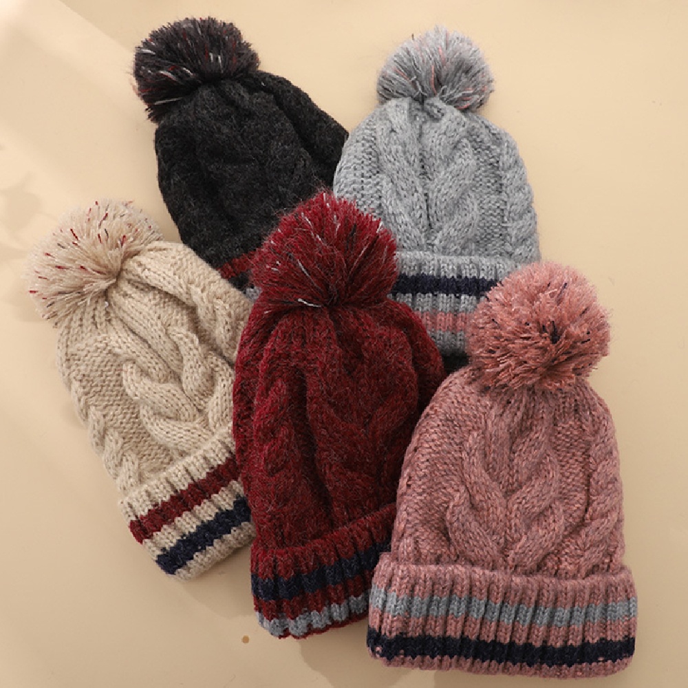 Women’s Winter Cable Knit Beanie with Pom Pom – Soft Warm Cuffed Hat