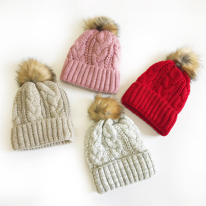 Winter Warm Knitted Pom Pom Hat for Women and Men