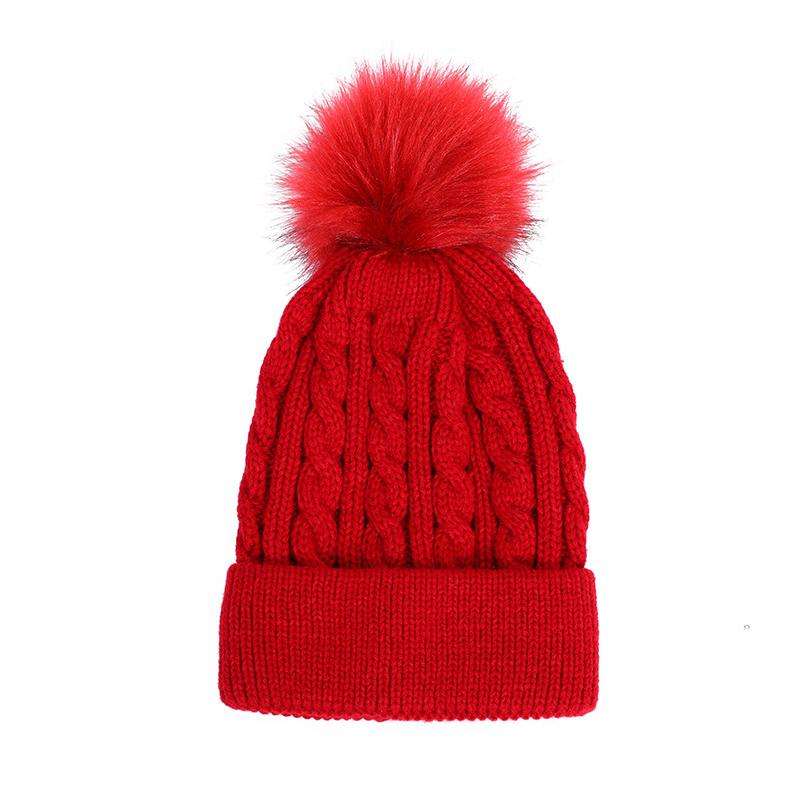 Winter Cable Knit Pom Pom Beanie – Thick Warm Cuffed Design