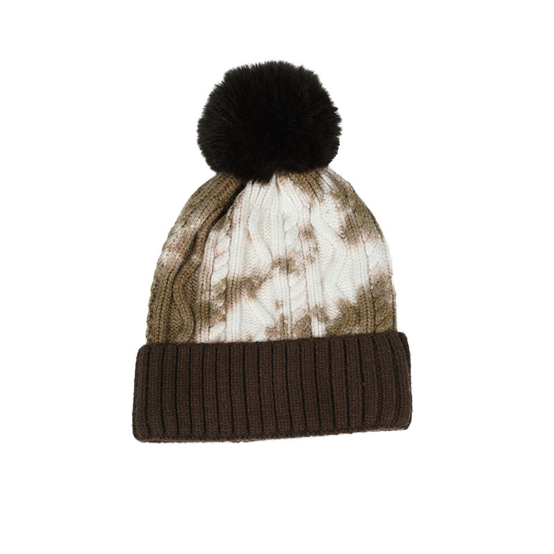 Winter Cable Knit Pom Pom Beanie Hat