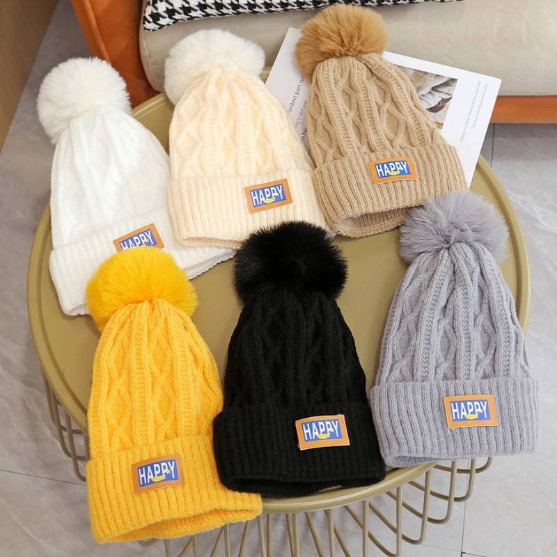 Winter Knit Pom Pom Beanie Hat – Soft Cable Knit Warm Skull Cap