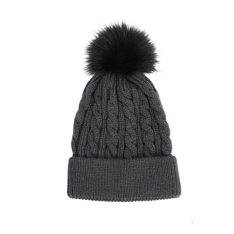 Winter Cable Knit Pom Pom Beanie – Thick Warm Cuffed Design