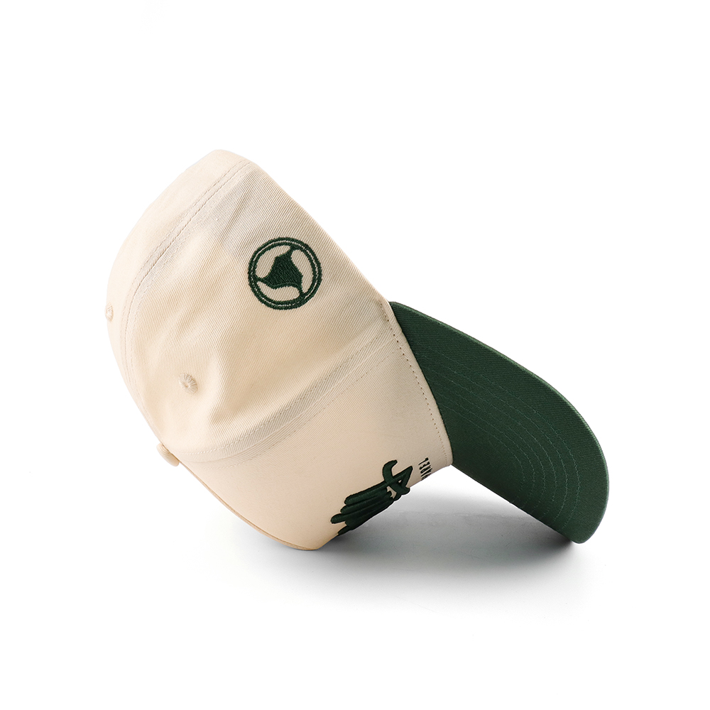 Two Tone Embroidered Script Logo Baseball Cap Cotton Twill Casual Hat