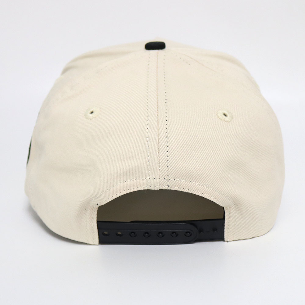 Cream and Black Two Tone Baseball Cap with REVLVN Athletics 3D Embroidery