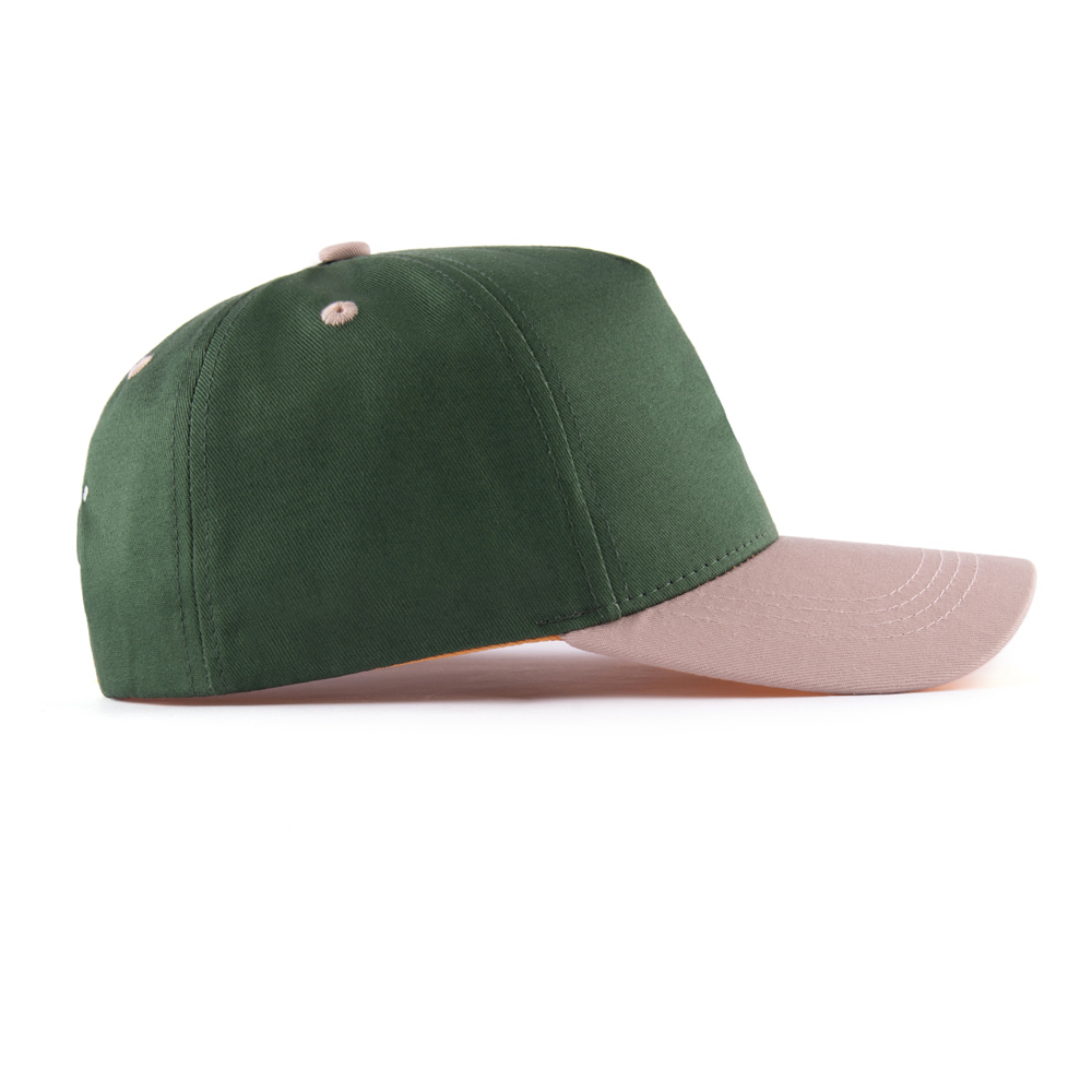 Two‑Tone Green Cotton Twill Baseball Cap with 3D CF Embroidery