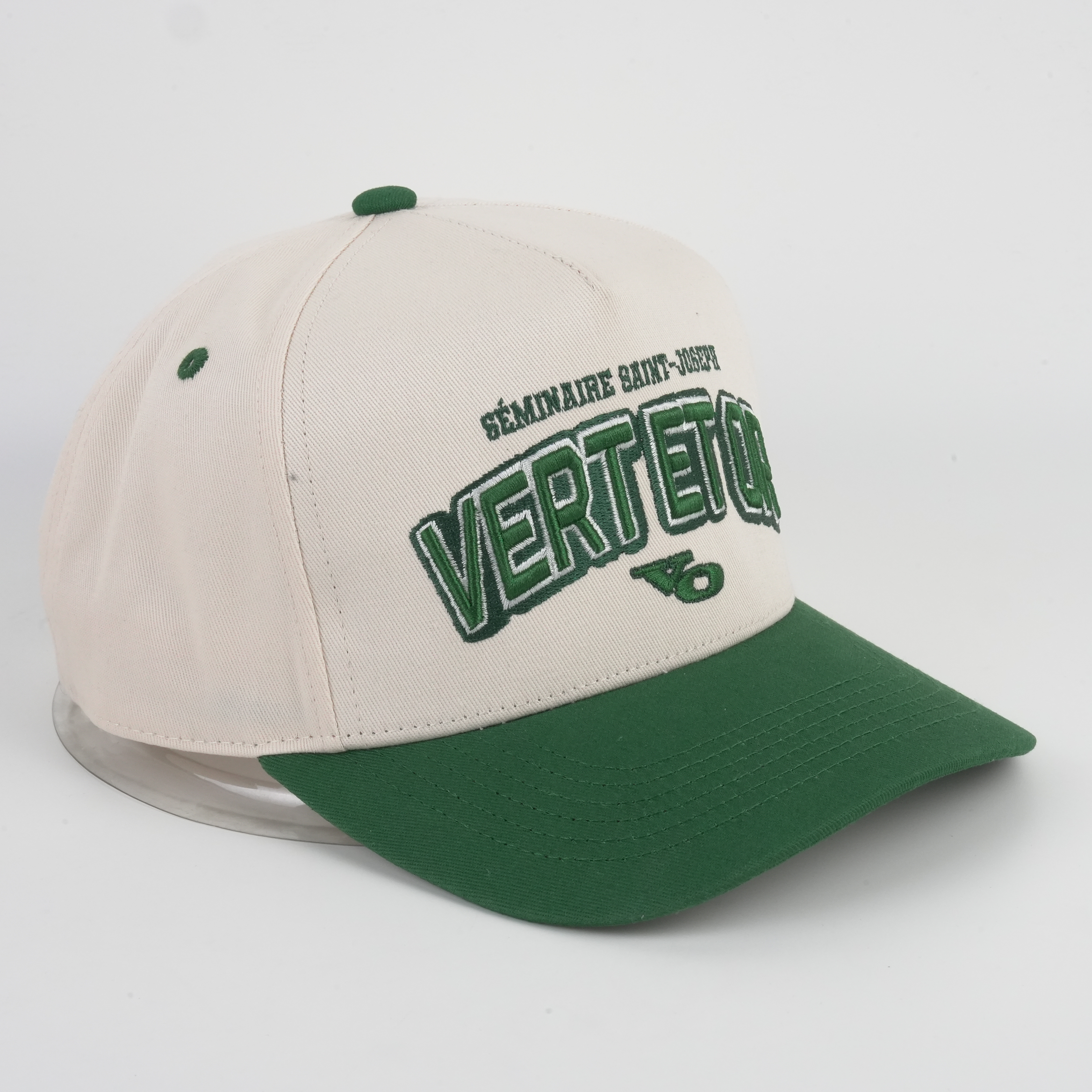 Two-Tone 3D Embroidered Logo 5-Panel Cotton Twill Baseball Cap