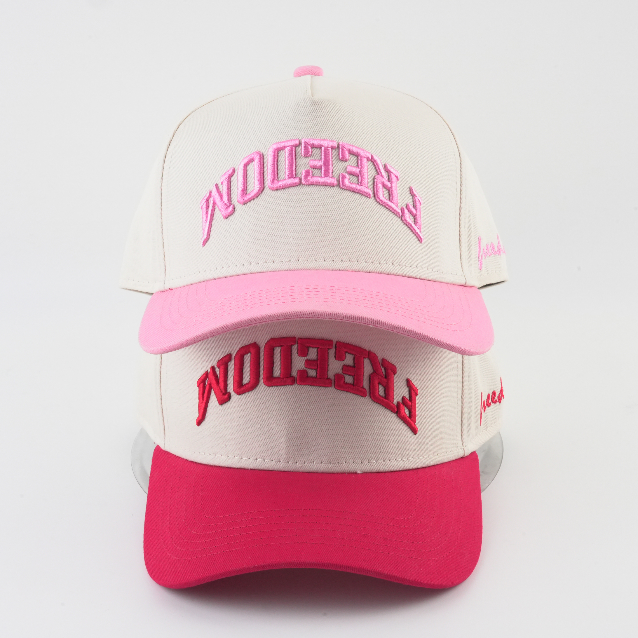 Two-Tone 5 Panel Cotton Twill Baseball Cap with Raised 3D Logo