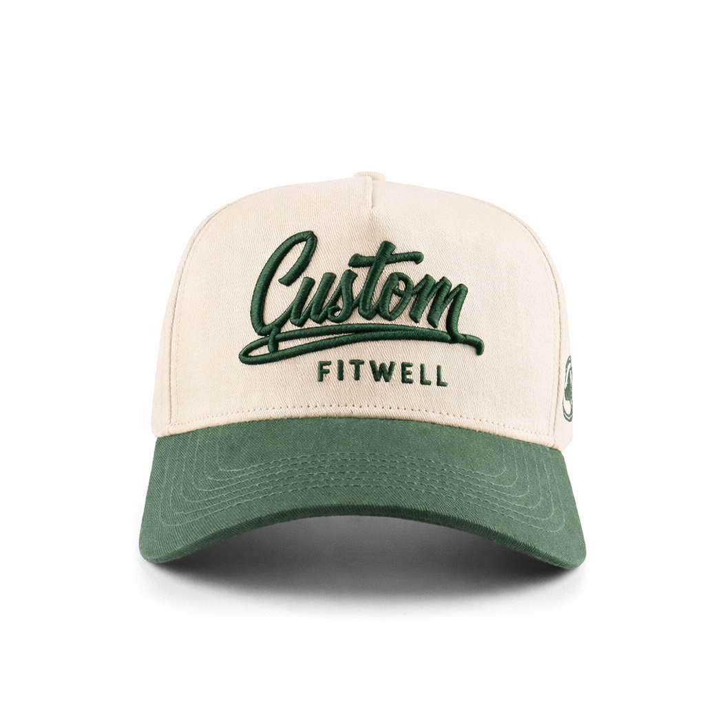 Two Tone Embroidered Script Logo Baseball Cap Cotton Twill Casual Hat