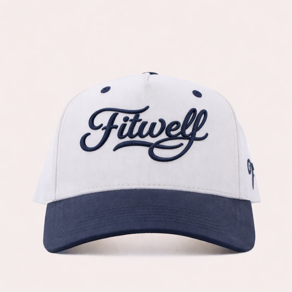 Two Tone 5 Panel Cotton Twill Baseball Cap with 3D Embroidered Script Logo