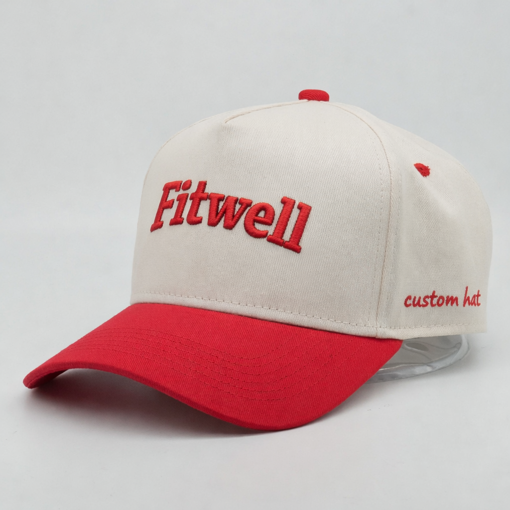 Two-Tone 5 Panel Cotton Twill Baseball Cap with Raised 3D Logo