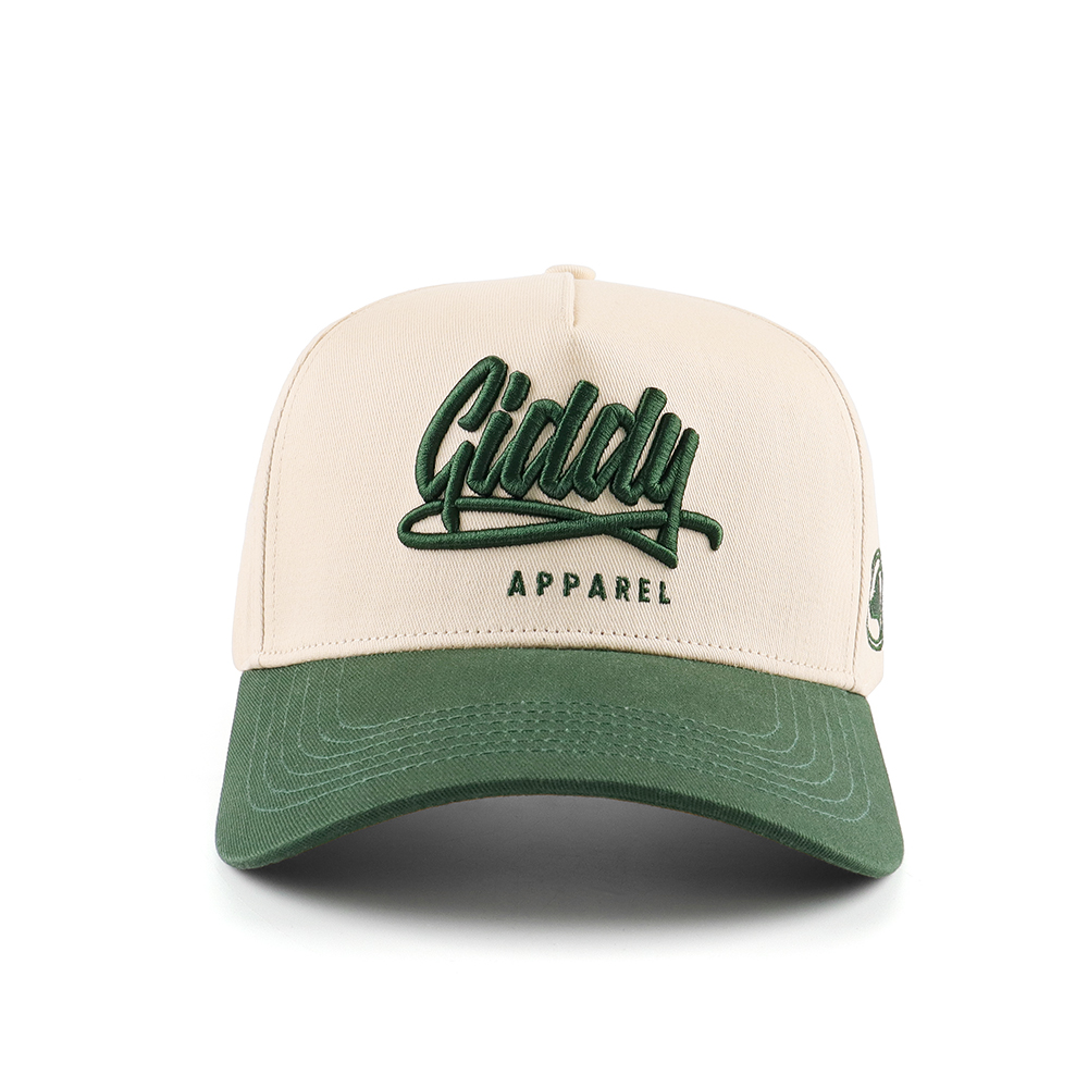 Two Tone Embroidered Script Logo Baseball Cap Cotton Twill Casual Hat