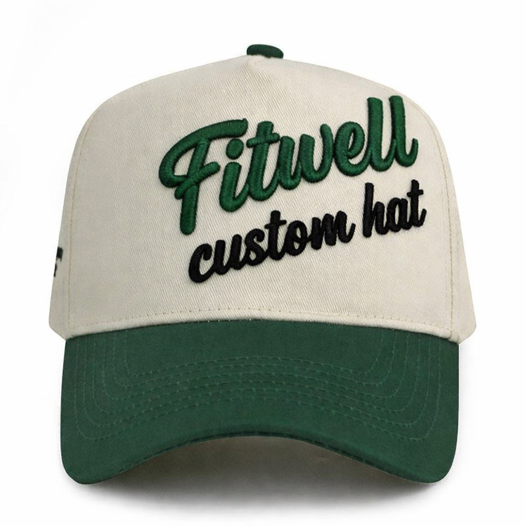Two Tone 5 Panel Cotton Twill Baseball Cap with 3D Embroidery Logo