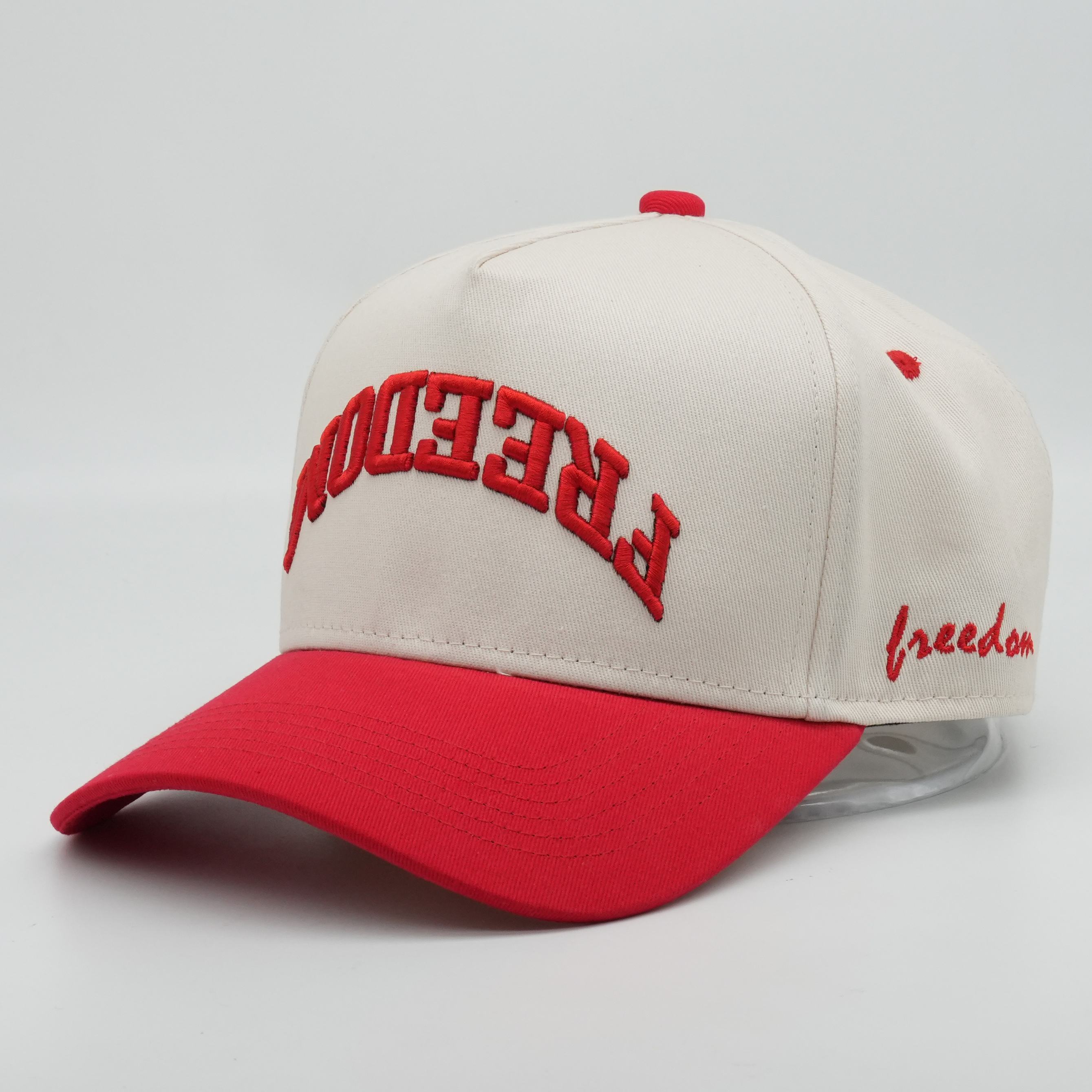 Two-Tone 5 Panel Cotton Twill Baseball Cap with Raised 3D Logo