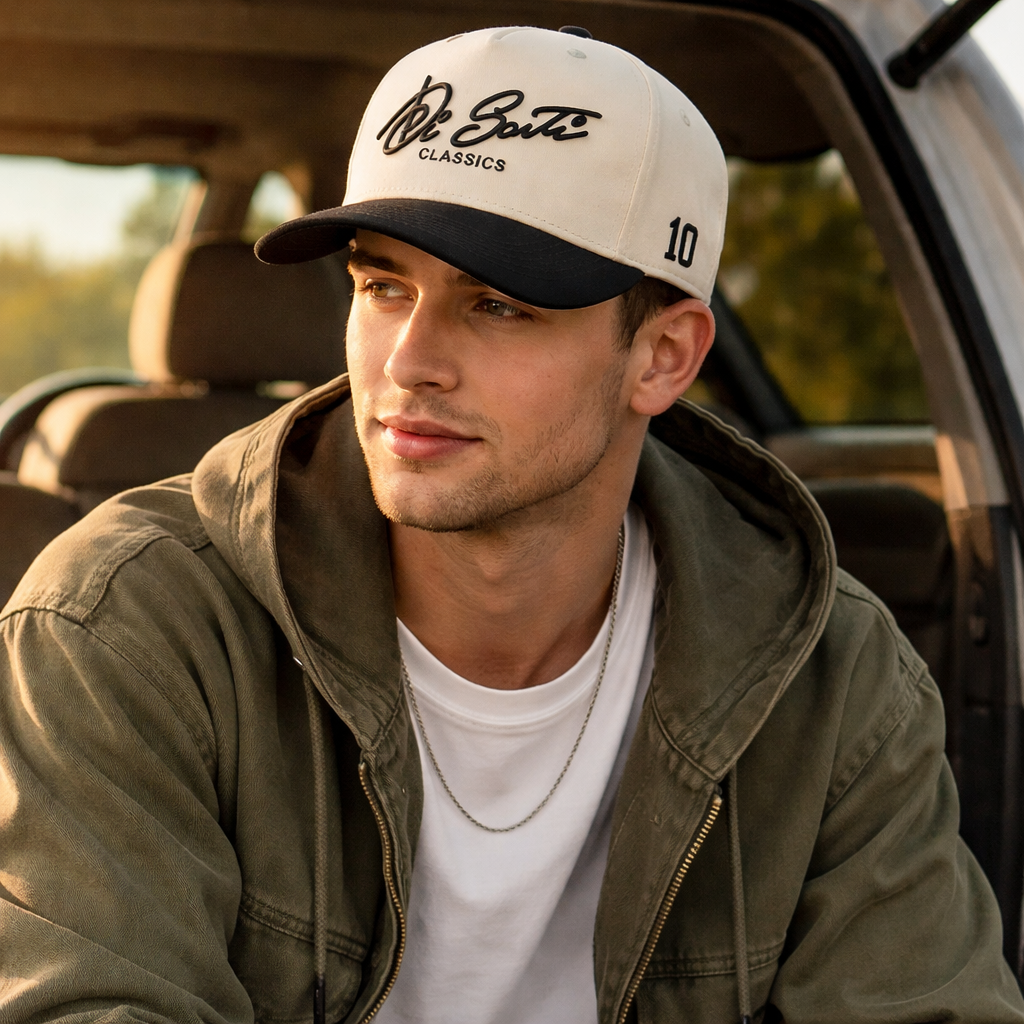 Two Tone Embroidered Logo Baseball Cap Cotton Twill Adjustable Snapback Hat