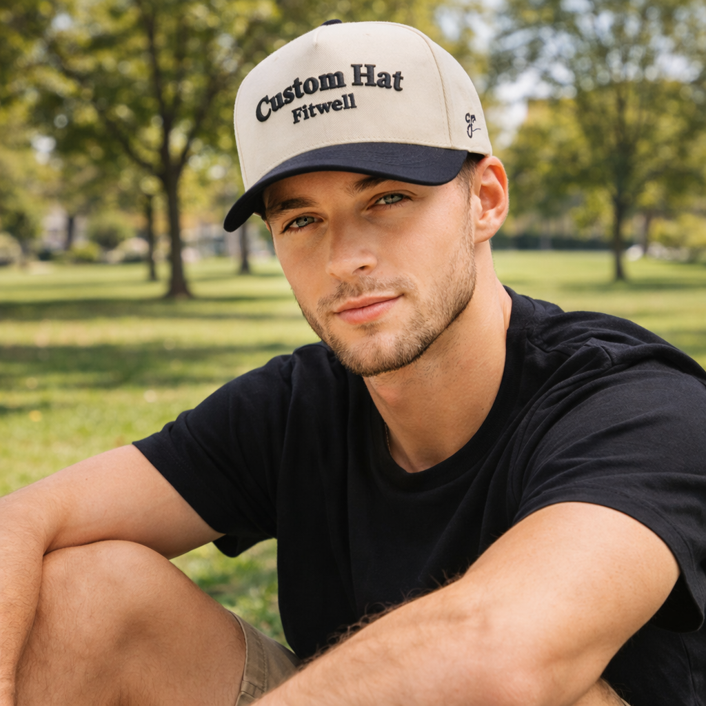 Beige and Black Golf Dad Country Club Embroidered Baseball Cap