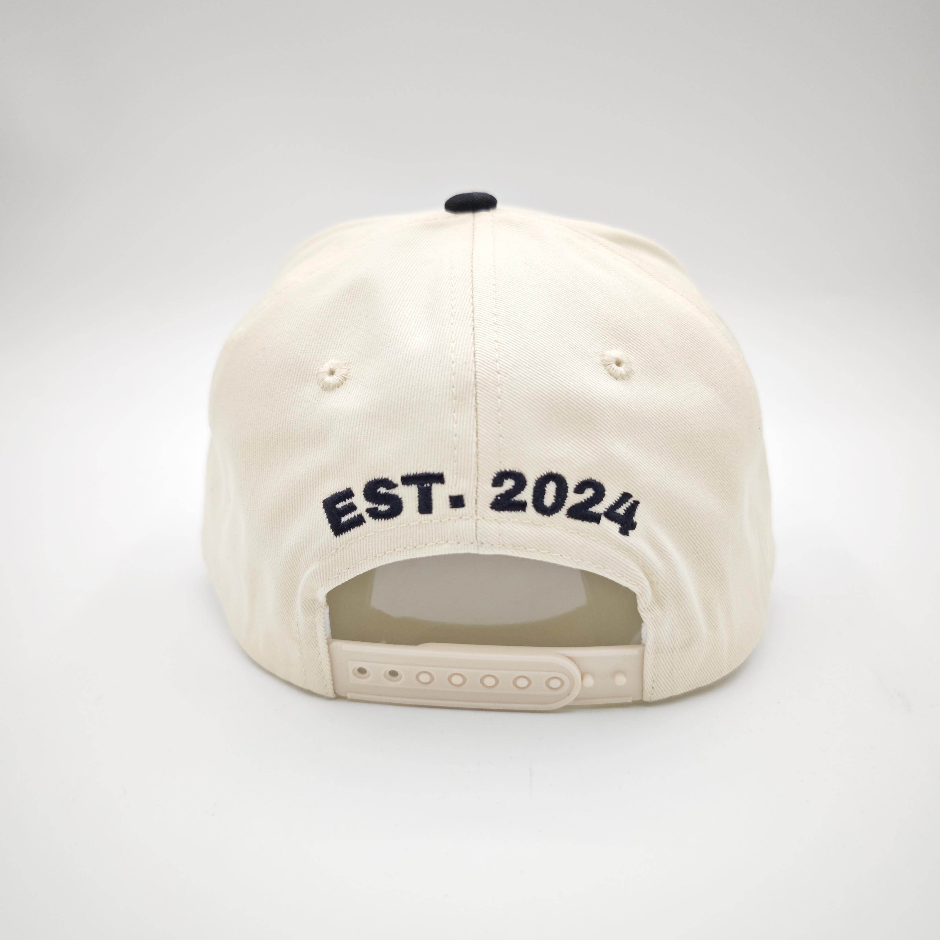 Two-Tone 5-Panel Cotton Twill Baseball Cap with 3D Embroidered Lettering