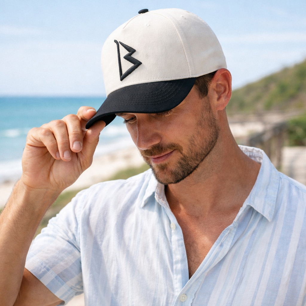 Two-Tone 5-Panel Cotton Twill Baseball Cap with 3D Embroidered Logo
