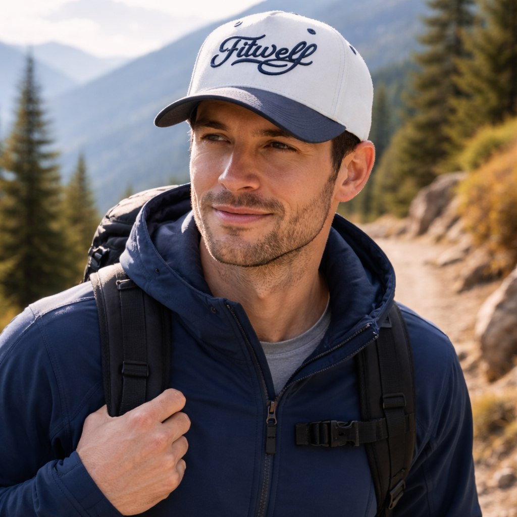 Two Tone 5 Panel Cotton Twill Baseball Cap with 3D Embroidered Script Logo