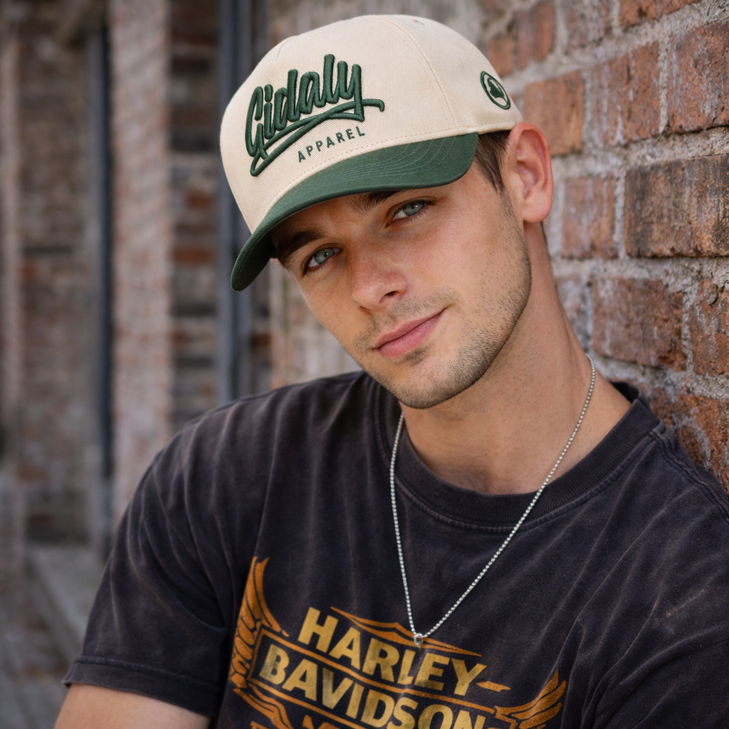 Two Tone Embroidered Script Logo Baseball Cap Cotton Twill Casual Hat