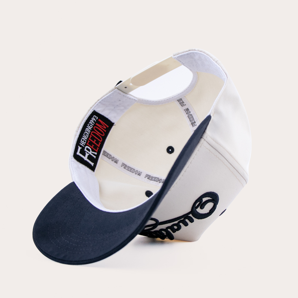 Two Tone 5 Panel Cotton Twill Baseball Cap with 3D Embroidered Script Logo