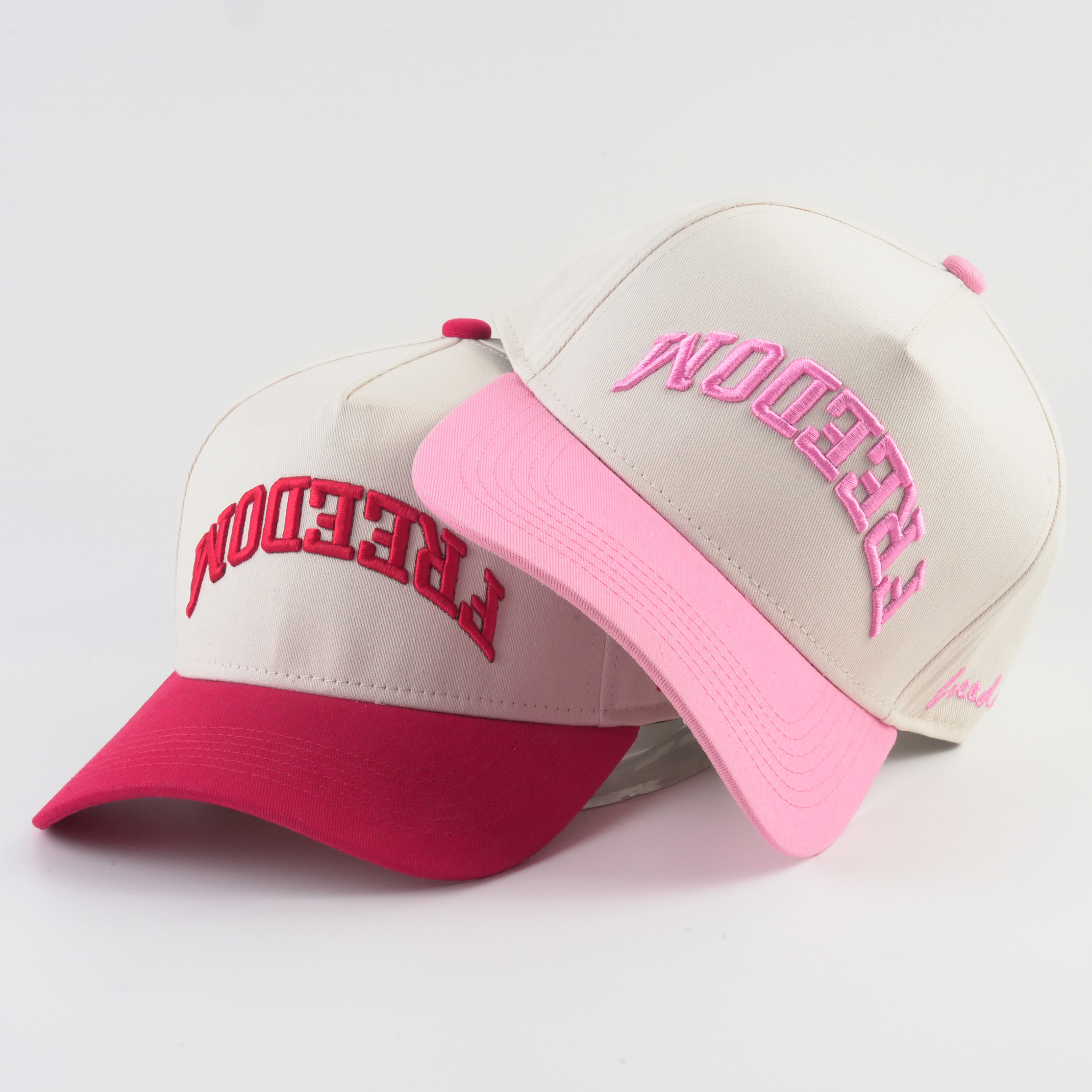 Two-Tone 5 Panel Cotton Twill Baseball Cap with Raised 3D Logo