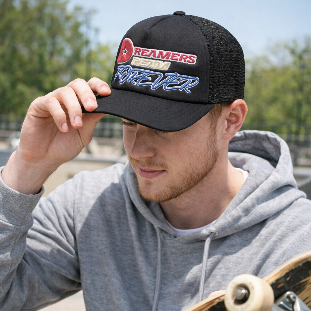 Dreamers Dream Forever 3D Embroidered Trucker Hat