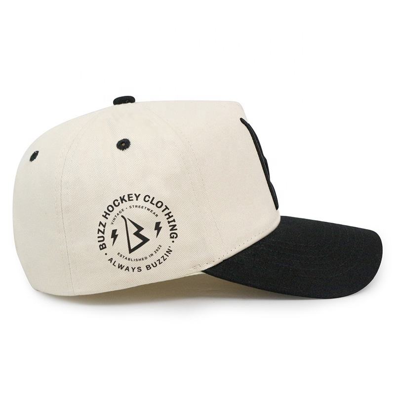 Two-Tone 5-Panel Cotton Twill Baseball Cap with 3D Embroidered Logo