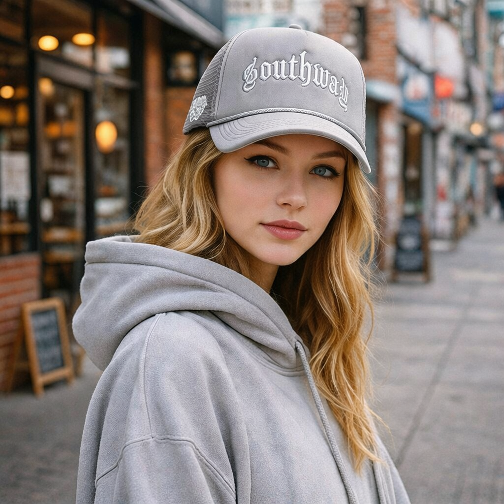 5 Panel Foam Trucker Hat with 3D Embroidered Logo Breathable Mesh Back Cap