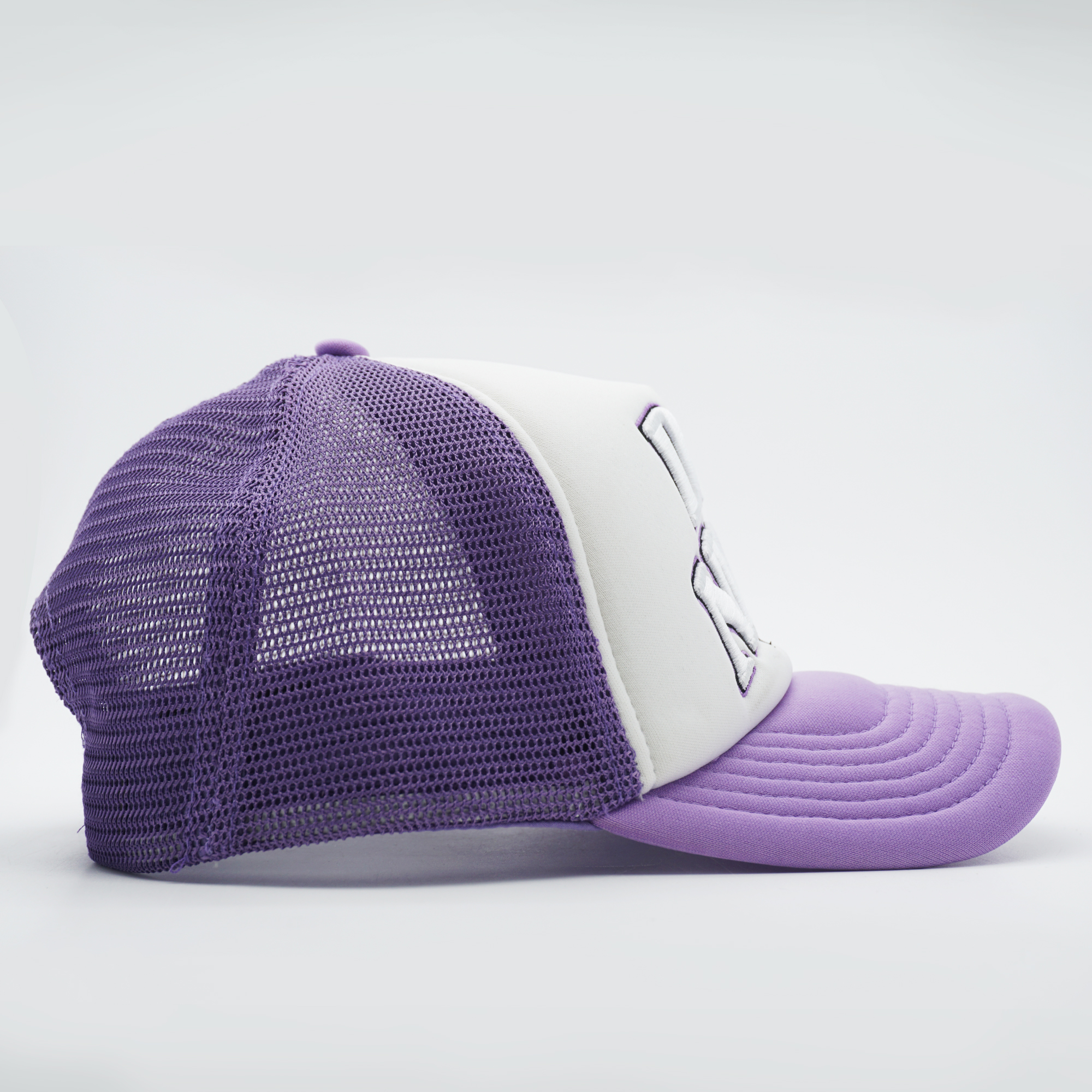 Purple and White Day N Night Embroidered Trucker Hat