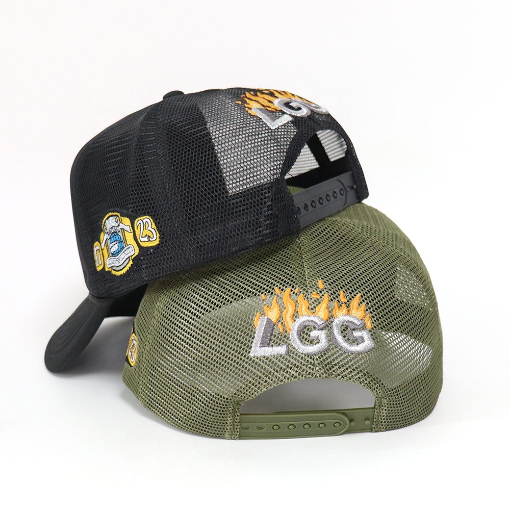 5-Panel Foam Trucker Hat with 3D Embroidered Thorn Letter Logo