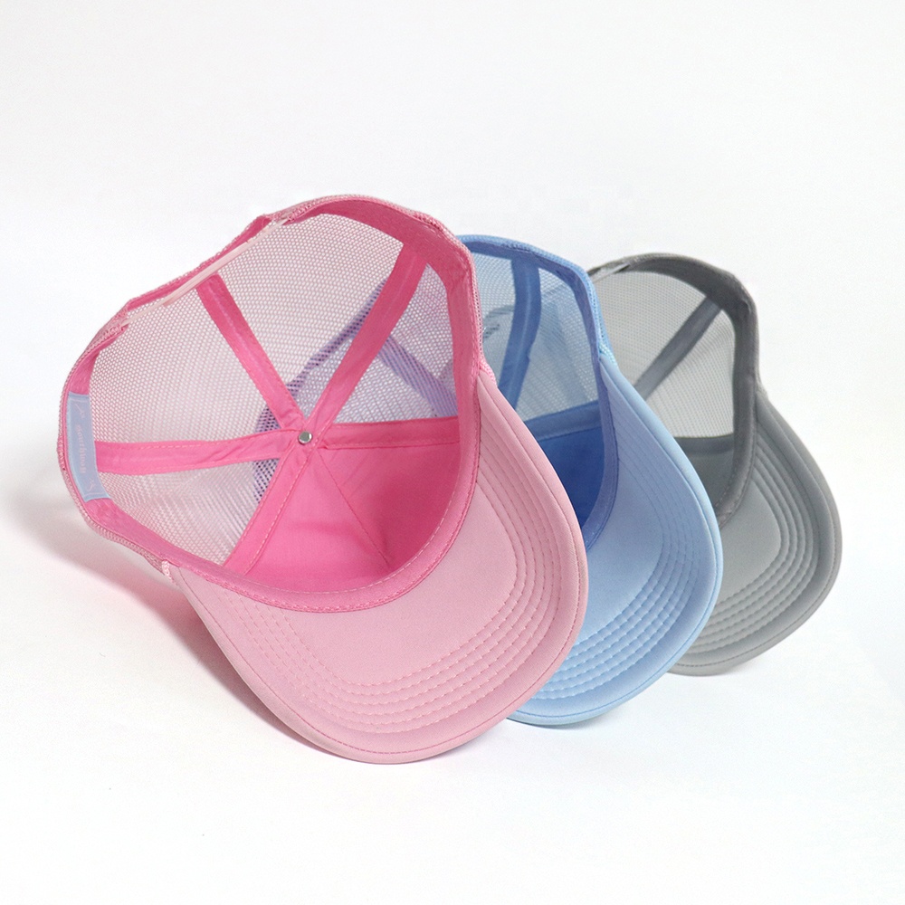 5 Panel Foam Trucker Hat with 3D Embroidered Logo Breathable Mesh Back Cap