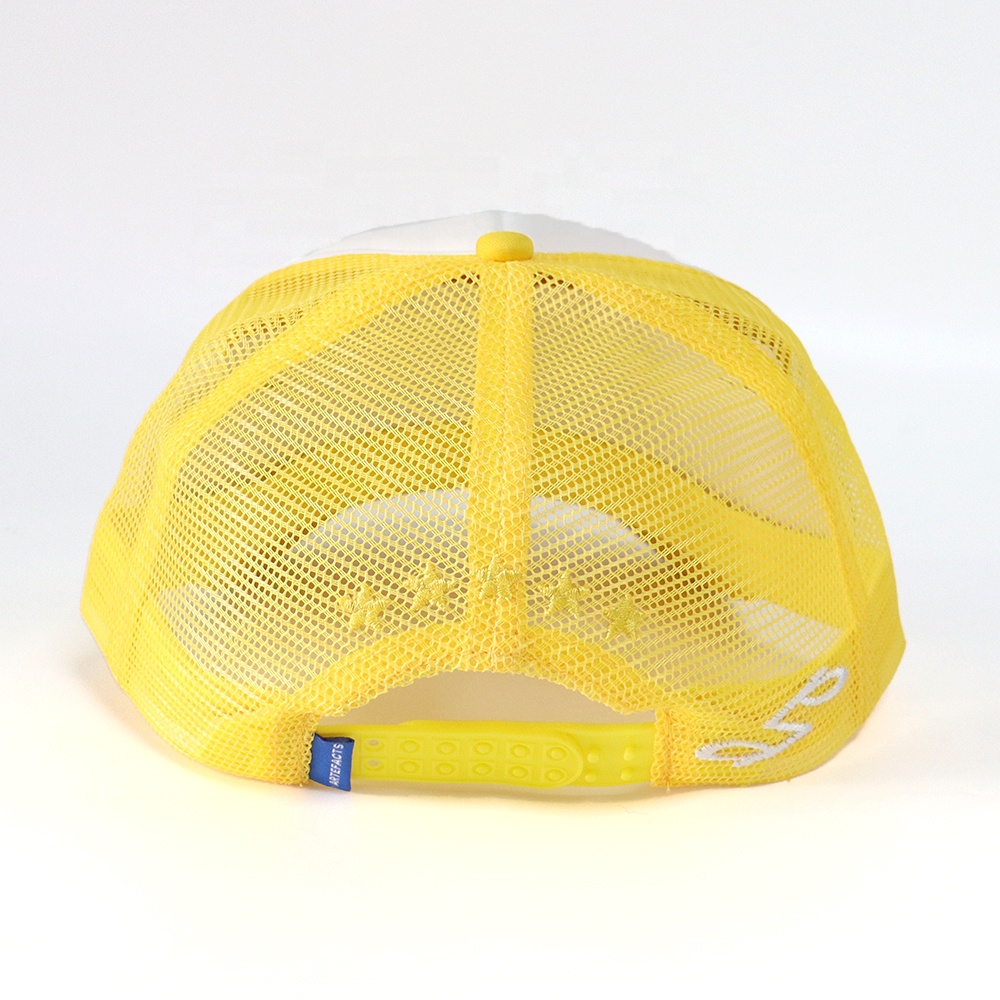 Two Tone Foam Trucker Cap with Raised Embroidered Letter Design