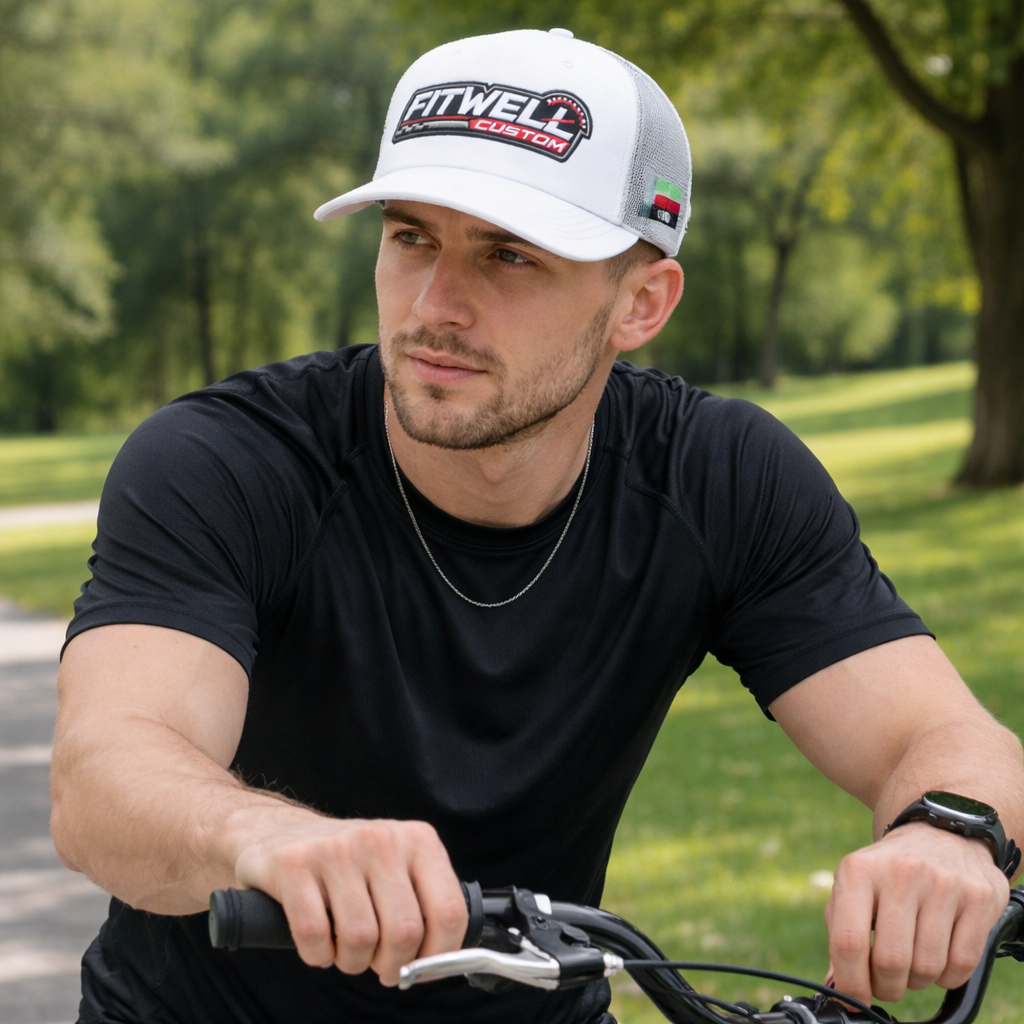 Intrado Racing White Foam Trucker Cap with 3D Embroidered Logo
