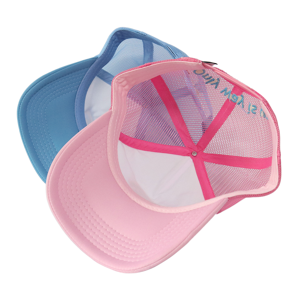 Pastel Blue and Pink Mesh Back 3D Logo Trucker Caps