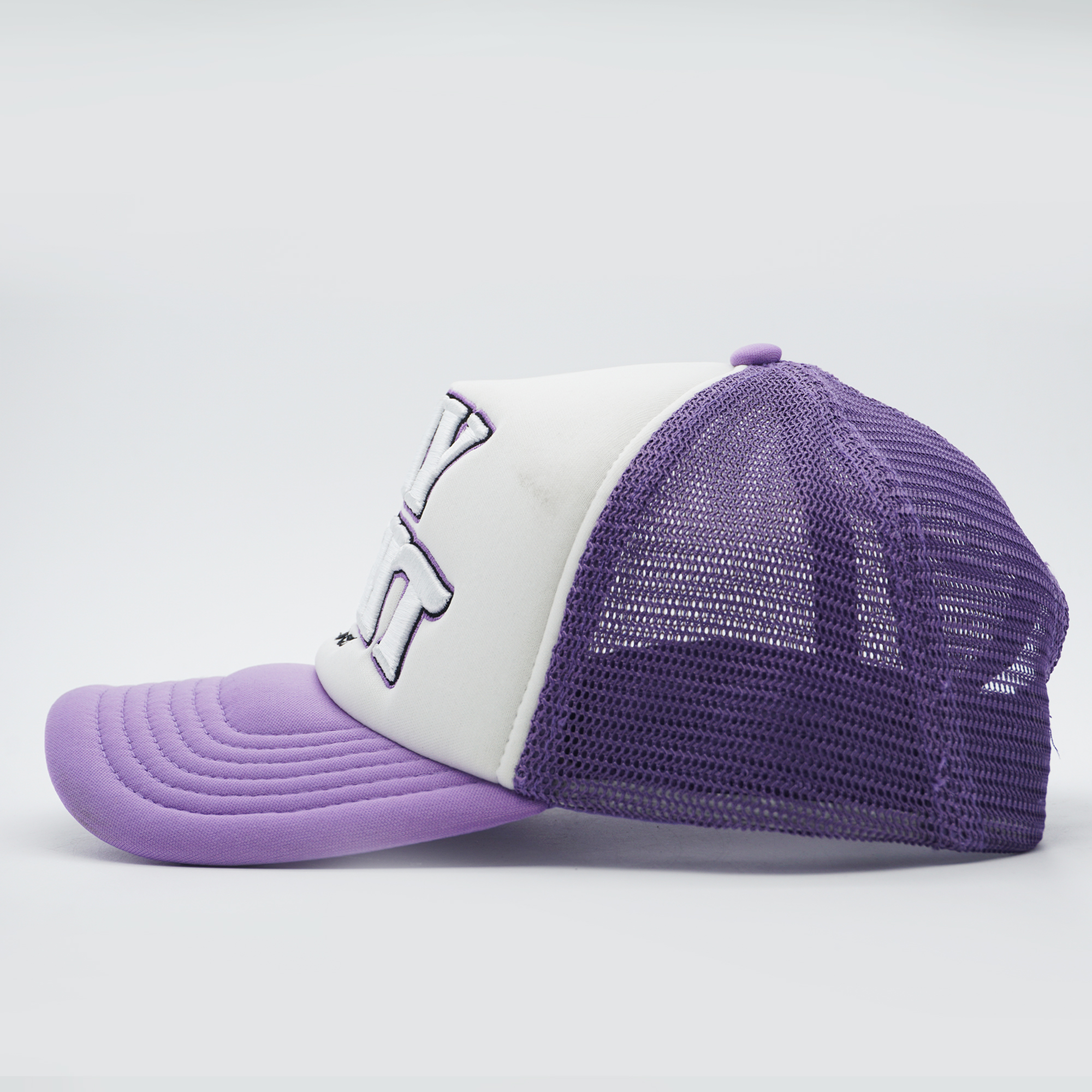 Purple and White Day N Night Embroidered Trucker Hat