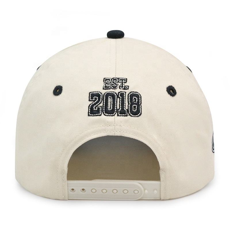 Two-Tone 5-Panel Cotton Twill Baseball Cap with 3D Embroidered Logo