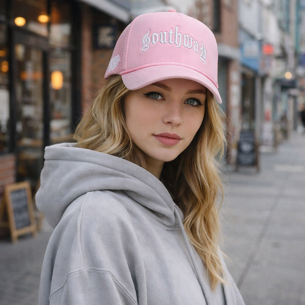 5 Panel Foam Trucker Hat with 3D Embroidered Logo Breathable Mesh Back Cap