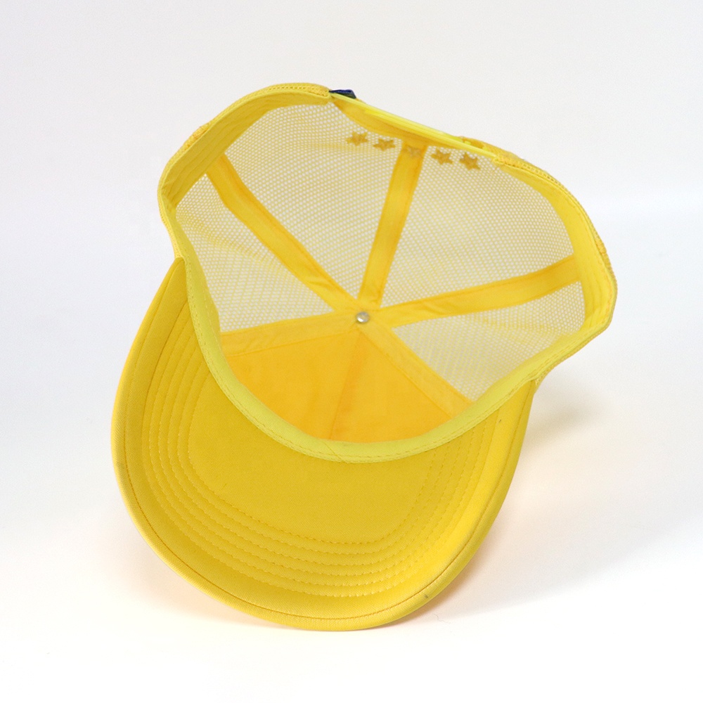 Two Tone Foam Trucker Cap with Raised Embroidered Letter Design